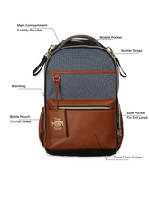 Load image into Gallery viewer, Tan Appeal Limited Edition Diaper Bag- Info Front
