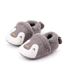 Load image into Gallery viewer, Gray Penguin Baby Shoes