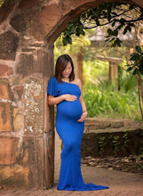Load image into Gallery viewer, Elegant Blue Maternity Dress