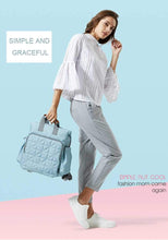 Load image into Gallery viewer, Blue Green Stylish Diaper Bag for Mommy on the Go- View