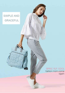 Blue Green Stylish Diaper Bag for Mommy on the Go- View