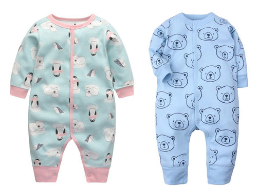 Set of 2 Baby Rompers- Teddy Bear & My little penguin