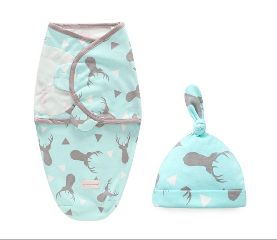 Baby Swaddle Blanket and Cap Set- PolarStag