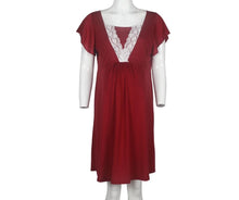 Load image into Gallery viewer, Lace Wine Maternity and Nursing Dress