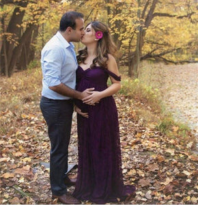 Deep Violet Maternity Dress- For Photoshoot