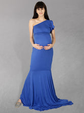 Load image into Gallery viewer, Elegant Blue Maternity Dress