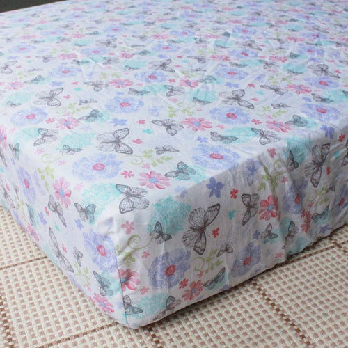 Happy Butterflies- Baby Crib Sheet- Zoom View