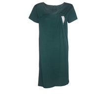 Load image into Gallery viewer, Turquoise Maternity and Nursing Nightwear Dress- Flap