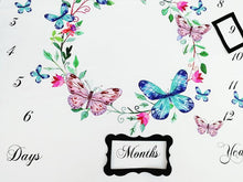 Load image into Gallery viewer, Happy Butterflies- Baby Milestone Blanket- with frames