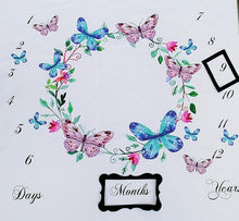 Load image into Gallery viewer, Happy Butterflies- Baby Milestone Blanket- view