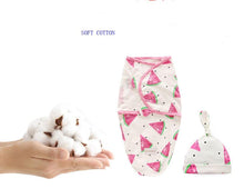 Load image into Gallery viewer, Baby Swaddle Blanket and Cap Set- CocoMelon- Product View