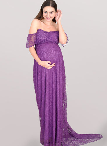 Deep Violet Maternity Dress