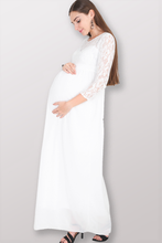 Load image into Gallery viewer, White Lace Maternity Dress