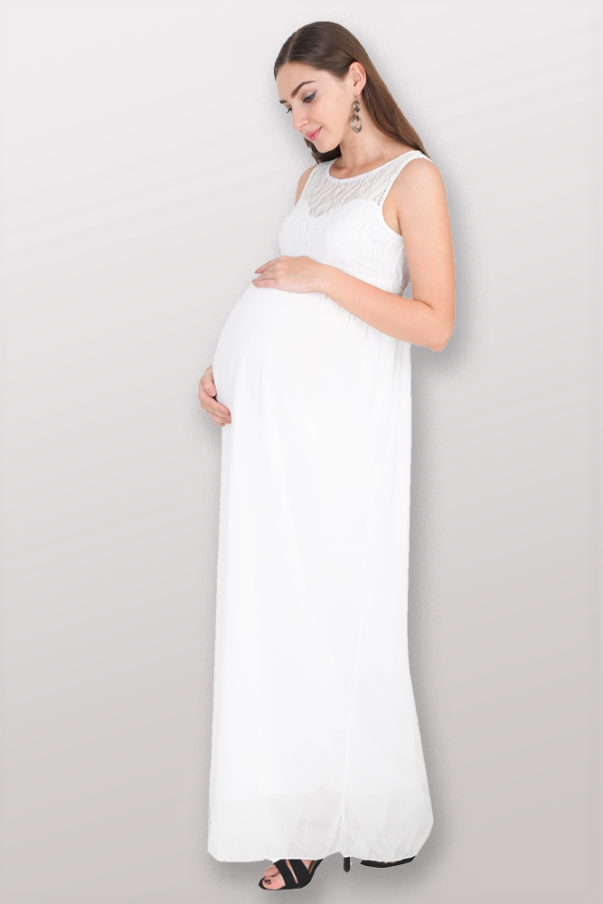ivory maternity dress Elegant Ivory Maternity Dress – N@M@12