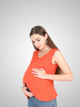 Load image into Gallery viewer, Comfort Mommy Maternity and Nursing Wear Top - Orange