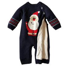 Load image into Gallery viewer, Santa Romper Navy Blue