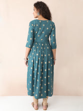 Load image into Gallery viewer, Pine Green Angarkha Maternity and Nursing Kurti - Back