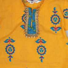 Load image into Gallery viewer, Yellow And Teal Sharara Top Set