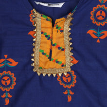 Load image into Gallery viewer, Blue And Yellow Sharara Top Set