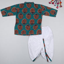 Load image into Gallery viewer, Moss And Orange Dhoti Kurta Set