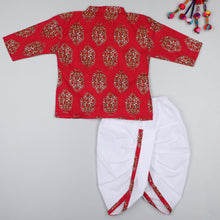 Load image into Gallery viewer, Pink And White Dhoti Kurta Set