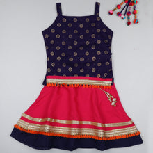 Load image into Gallery viewer, Pink and Blue Girls Lehenga Set