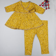 Load image into Gallery viewer, Bandhini Yellow Girls Anarkali Set