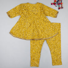 Load image into Gallery viewer, Bandhini Yellow Girls Anarkali Set