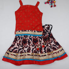 Load image into Gallery viewer, Red And Multi Floral Girls Lehenga