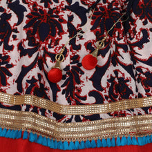 Load image into Gallery viewer, Red And Multi Floral Girls Lehenga