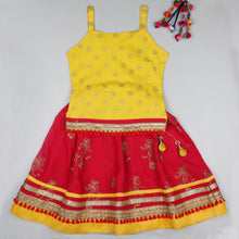 Load image into Gallery viewer, Pink And Yellow Girls Lehenga Set