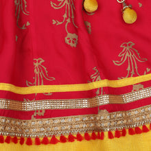 Load image into Gallery viewer, Pink And Yellow Girls Lehenga Set
