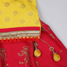 Load image into Gallery viewer, Pink And Yellow Girls Lehenga Set