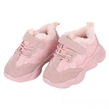 Load image into Gallery viewer, Pink Fur Lace Up Velcro Shoes