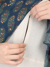 Load image into Gallery viewer, Peacock Blue with Crafted Khaadi Maternity and Nursing Kurti - nursing