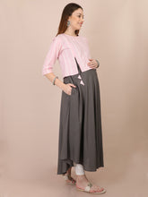 Load image into Gallery viewer, Blossom Pink Maternity and Nursing Kurti - Side