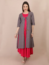 Load image into Gallery viewer, Frost Grey Printted Maternity and Nursing Kurti - Front