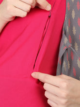 Load image into Gallery viewer, Frost Grey Printted Maternity and Nursing Kurti - Nursing