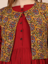 Load image into Gallery viewer, Boho Chic Maroon Maternity and Nursing Kurti - Neckline