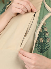 Load image into Gallery viewer, Basil Green Maternity and Nursing Kurti - Nursing