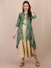 Load image into Gallery viewer, Basil Green Maternity and Nursing Kurti - Front