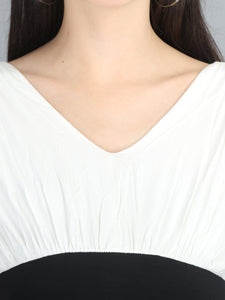 Black and White Elegant Maternity Dress - Neck View