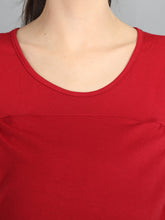 Load image into Gallery viewer, Red Maroon Maternity and Nursing Dress - Neck View