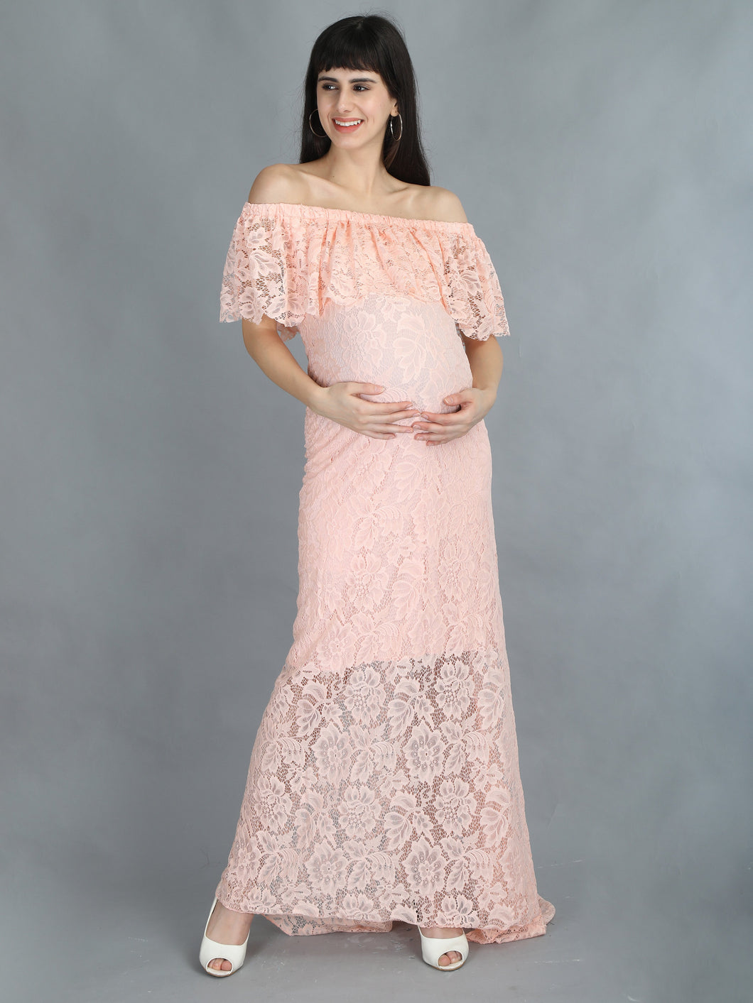 Petal Peach Maternity Dress