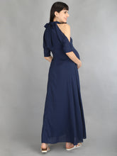 Load image into Gallery viewer, Midnight Blue Maternity Dress - Back View 
