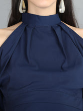Load image into Gallery viewer, Midnight Blue Maternity Dress - Neck View 