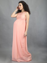 Load image into Gallery viewer, Blossoms Peach Maternity Dress