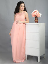 Load image into Gallery viewer, Blossoms Peach Maternity Dress