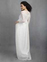 Load image into Gallery viewer, White Lace Maternity Dress - Back View