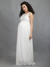 Load image into Gallery viewer, Elegant Ivory Maternity Dress